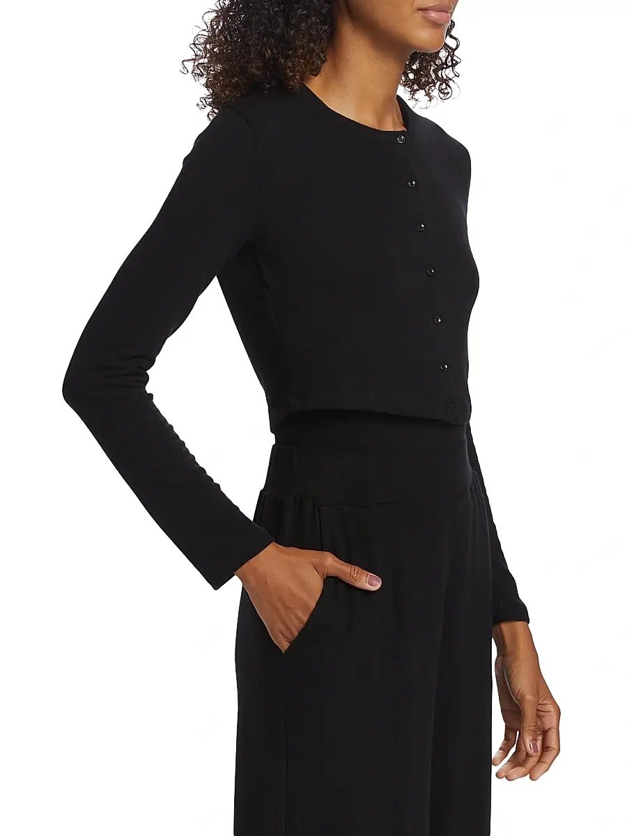 LESET Women's Lauren Crop II Knit Cardigan | Thumbnail 4