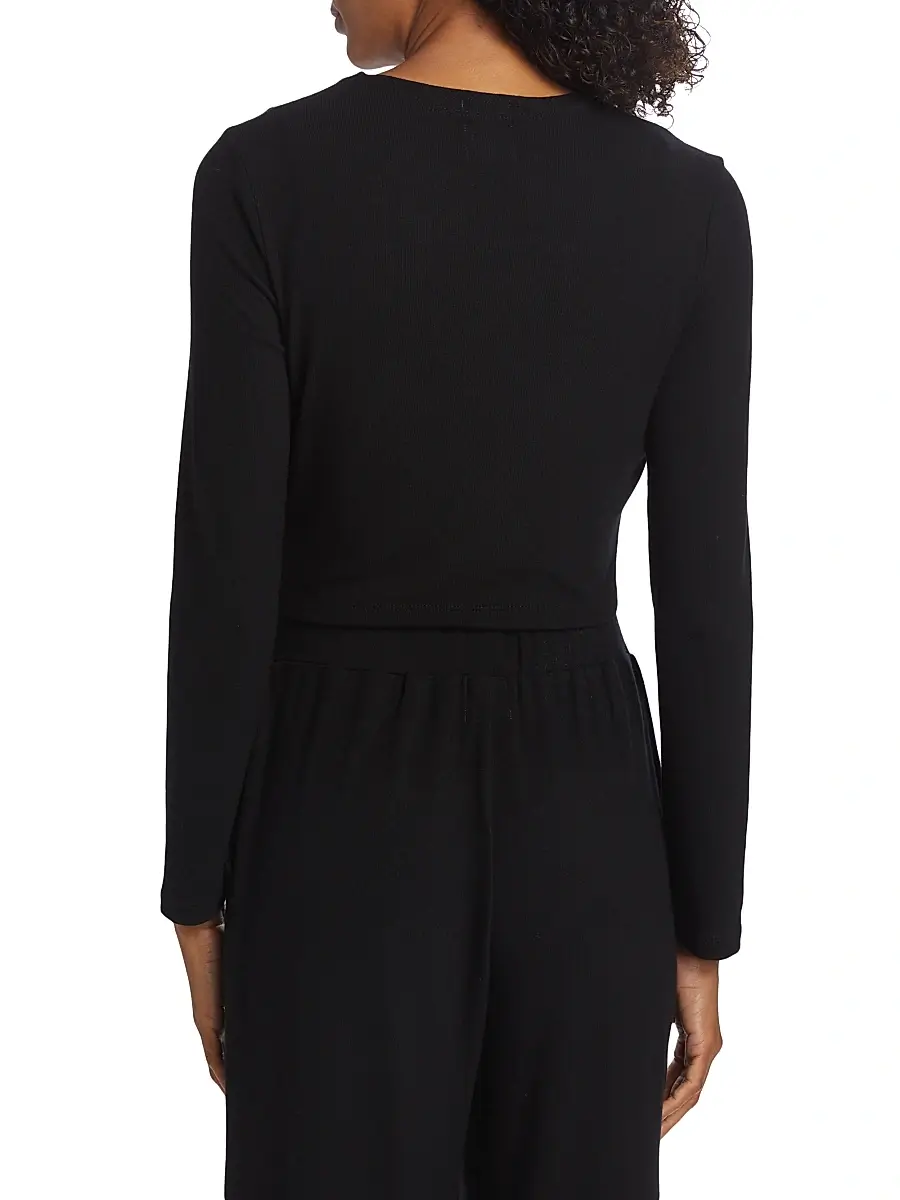 LESET Women's Lauren Crop II Knit Cardigan | Thumbnail 5
