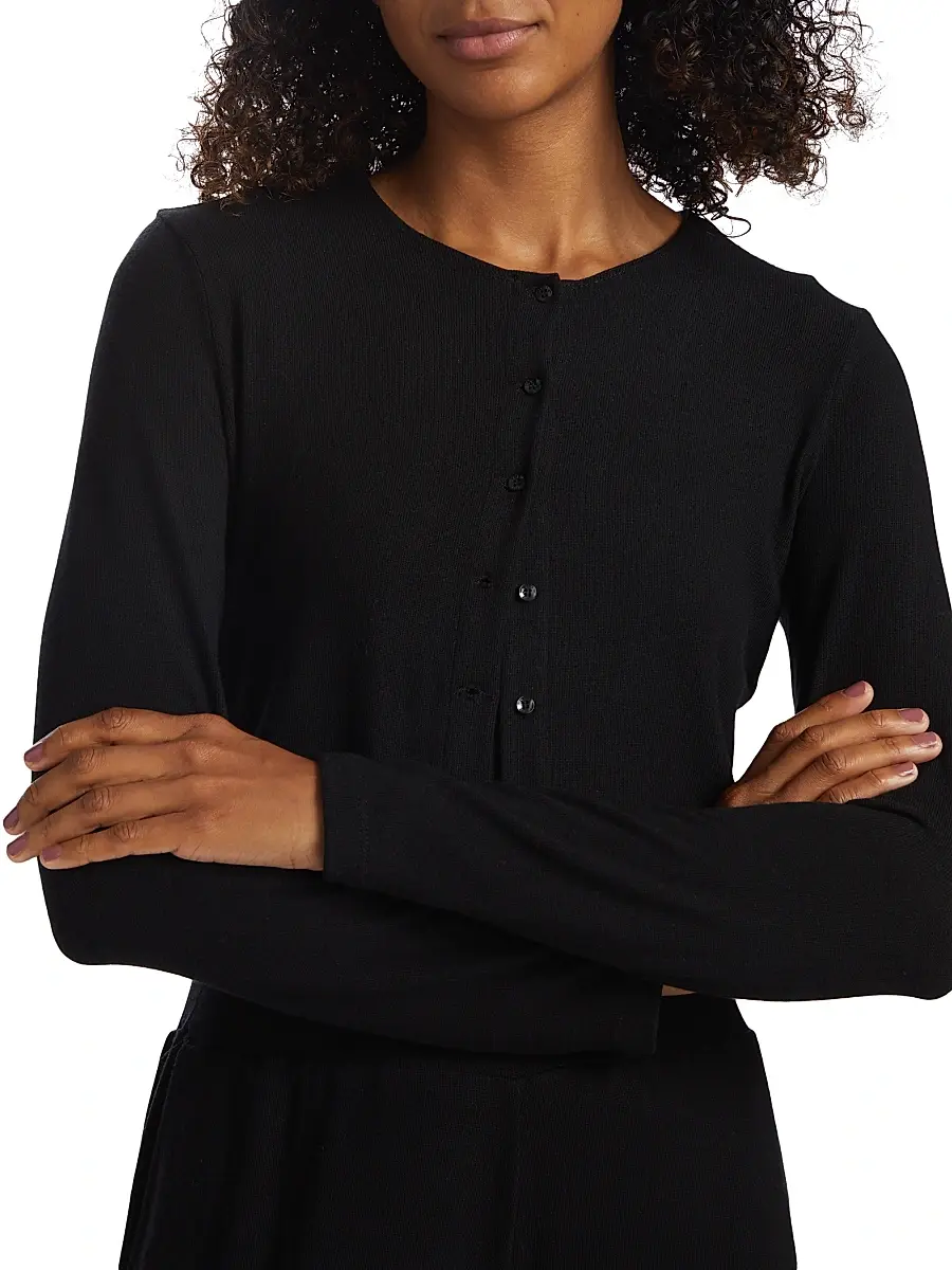 LESET Women's Lauren Crop II Knit Cardigan | Thumbnail 6