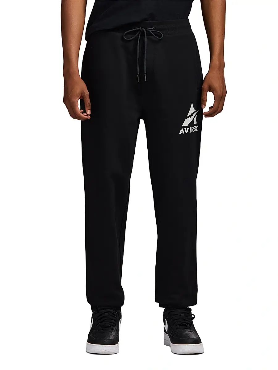 Avirex Men's Core Stacked Logo Jogger Sweatpants | Thumbnail 3 Avirex Men's Core Stacked Logo Jogger Sweatpants | Thumbnail 3