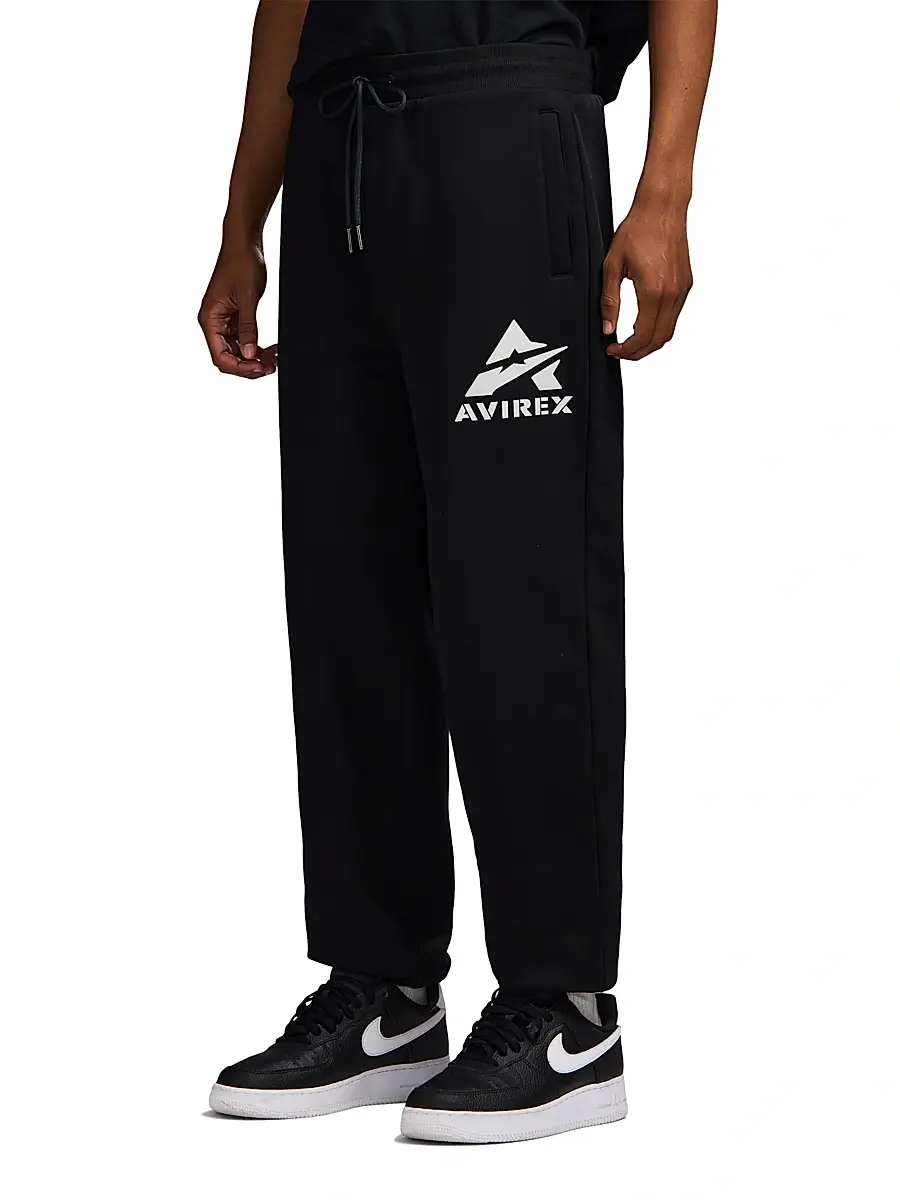 Avirex Men's Core Stacked Logo Jogger Sweatpants | Thumbnail 4 Avirex Men's Core Stacked Logo Jogger Sweatpants | Thumbnail 4