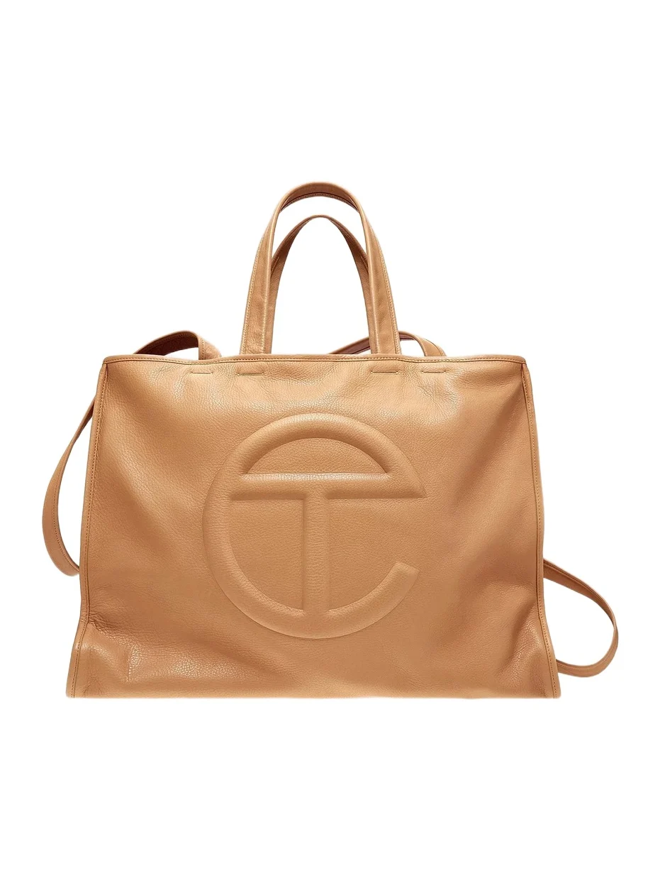 TELFAR Men's Large Carry Logo Leather Bag