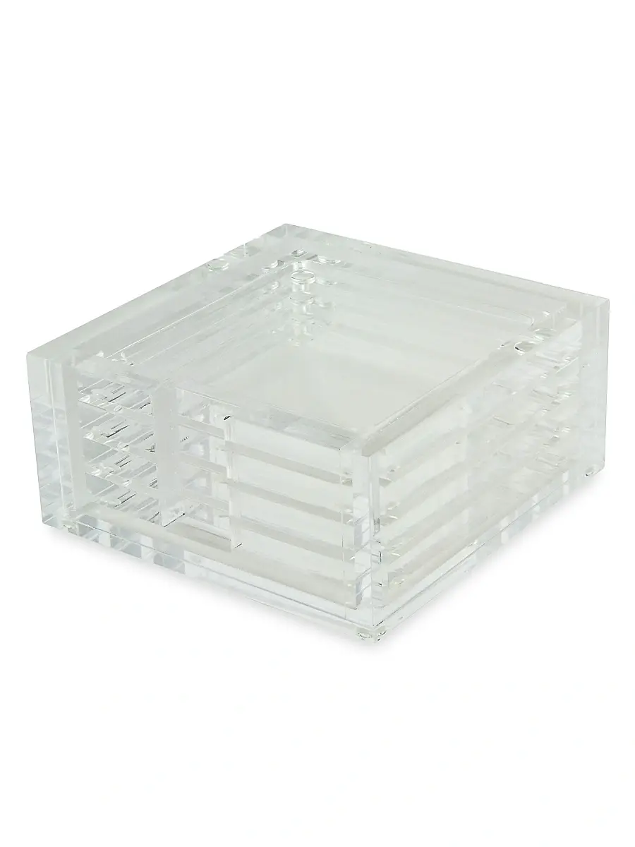 Tizo Acrylic 4-Piece Coaster Set - Clear | Image 1 Tizo Acrylic 4-Piece Coaster Set - Clear | Image 1