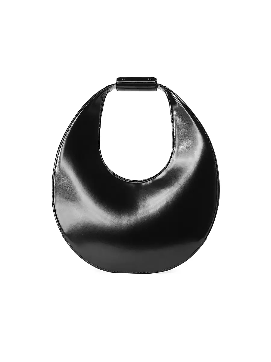 Staud Women's Moon Leather Tote Bag - Black | Image 1 Staud Women's Moon Leather Tote Bag - Black | Image 1