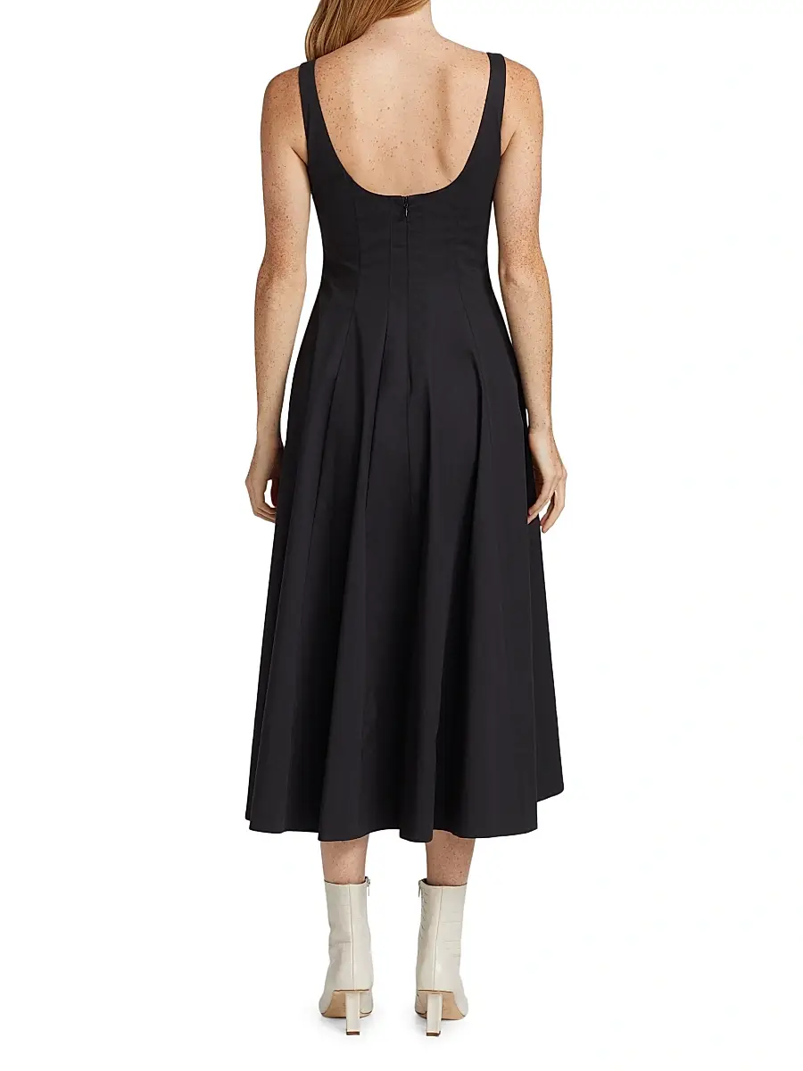 Staud Women's Wells Cotton Poplin A-Line Midi-Dress | Thumbnail 5