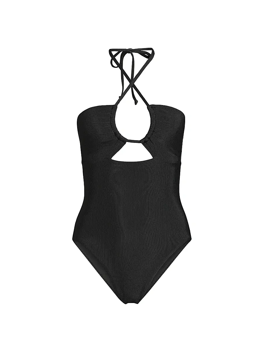 BEACH RIOT Women's Rib Phoenix One-Piece Swimsuit - Black - Size Large | Image 1 BEACH RIOT Women's Rib Phoenix One-Piece Swimsuit - Black - Size Large | Image 1