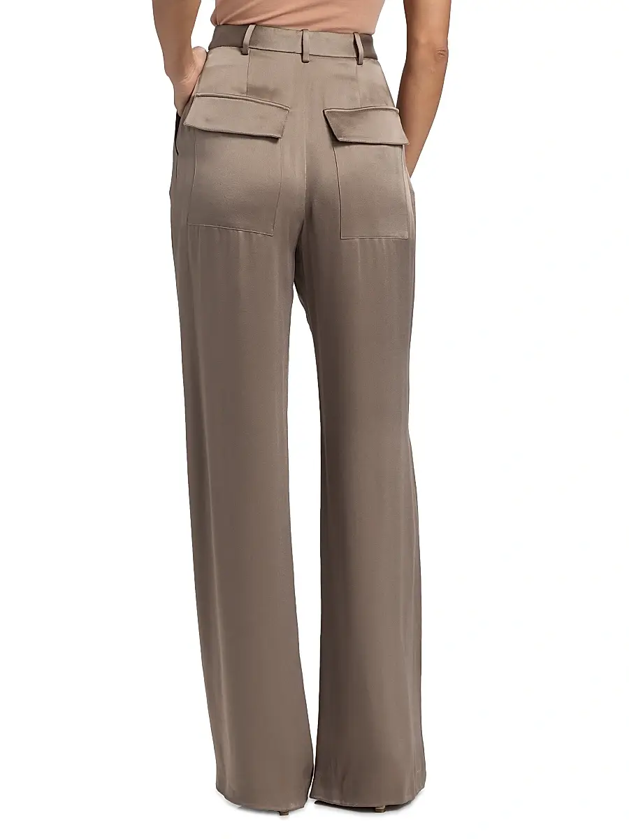 Lapointe Women's Pleated Satin Relaxed-Fit Pants | Thumbnail 5 Lapointe Women's Pleated Satin Relaxed-Fit Pants | Thumbnail 5