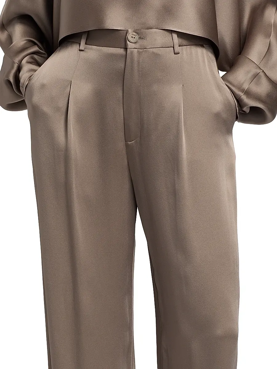 Lapointe Women's Pleated Satin Relaxed-Fit Pants | Thumbnail 6 Lapointe Women's Pleated Satin Relaxed-Fit Pants | Thumbnail 6
