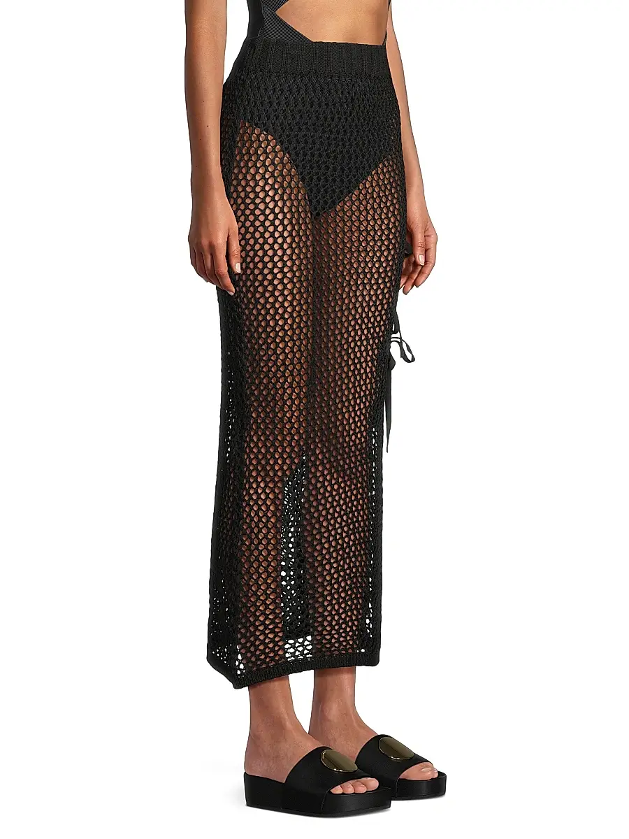BEACH RIOT Women's Deborah Netted Cotton Maxi Skirt | Thumbnail 4