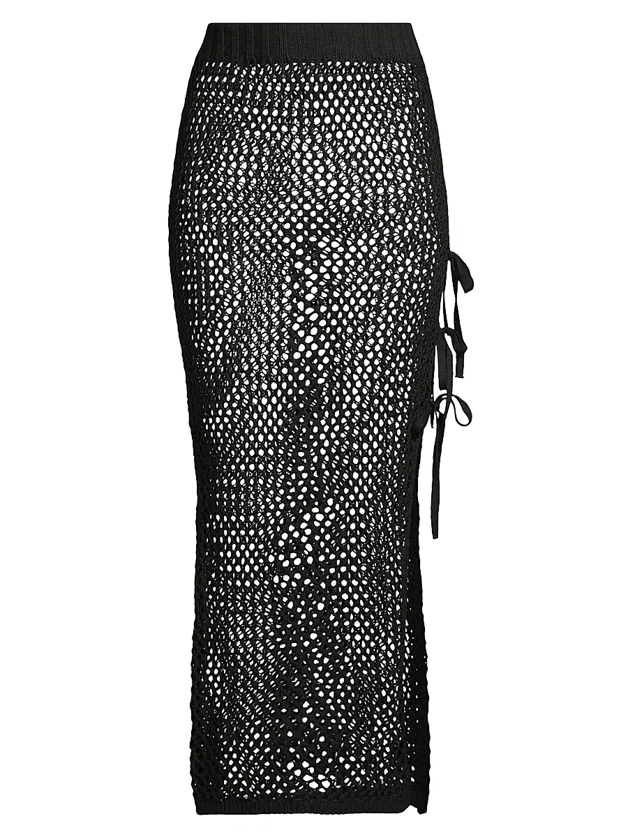 Beach Riot Women's Deborah Netted Cotton Maxi Skirt - Black | Image 1 Beach Riot Women's Deborah Netted Cotton Maxi Skirt - Black | Image 1
