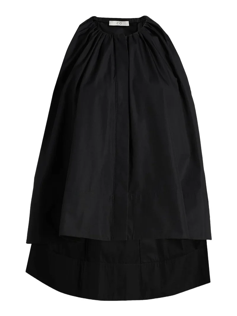 Women's Gathered High-Low Cotton Poplin Top
