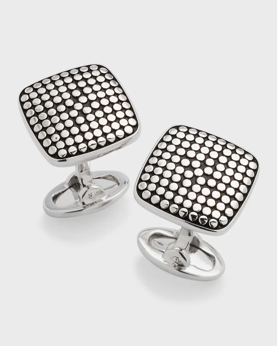 Jan Leslie Men's Sterling Silver Dotted Square Cufflinks | Thumbnail 3 Jan Leslie Men's Sterling Silver Dotted Square Cufflinks | Thumbnail 3