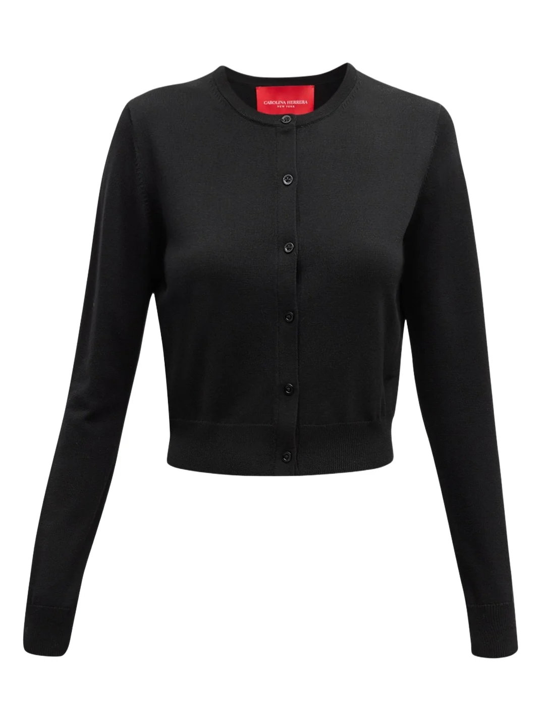 Carolina Herrera Crew-Neck Wool Cardigan