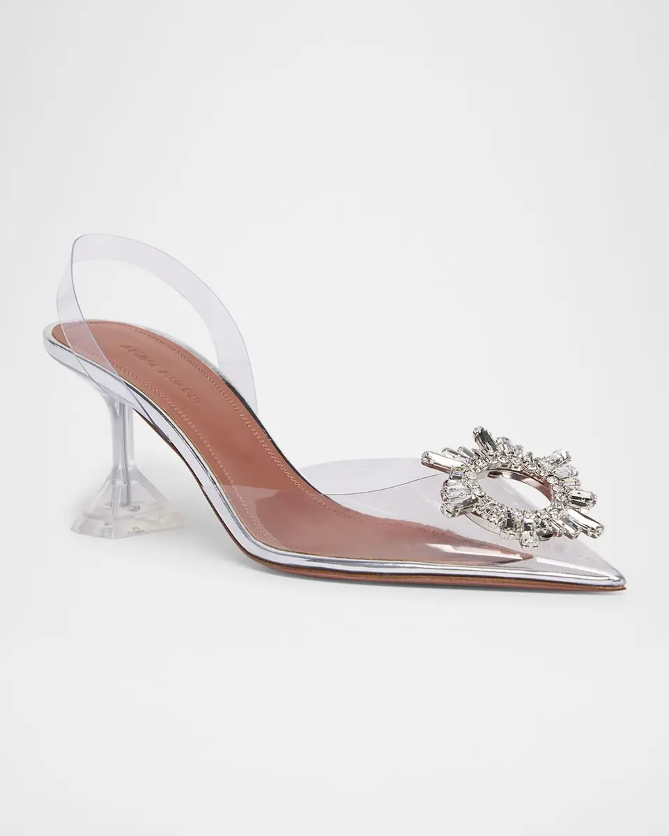 Amina Muaddi Begum Clear Crystal Slingback Pumps | Thumbnail 3 Amina Muaddi Begum Clear Crystal Slingback Pumps | Thumbnail 3