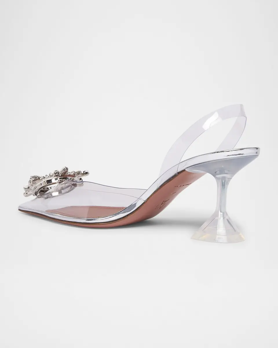 Amina Muaddi Begum Clear Crystal Slingback Pumps | Thumbnail 4 Amina Muaddi Begum Clear Crystal Slingback Pumps | Thumbnail 4