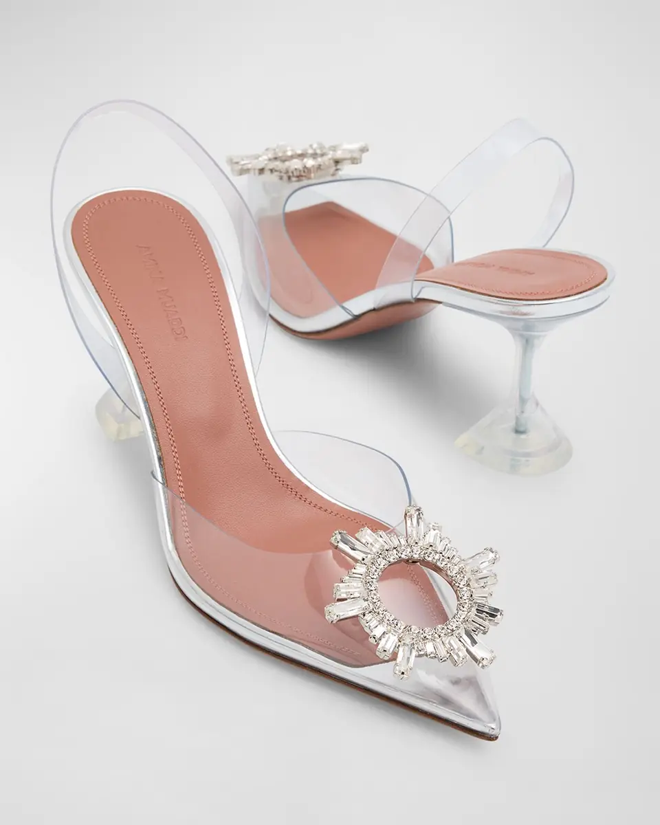 Amina Muaddi Begum Clear Crystal Slingback Pumps | Thumbnail 8 Amina Muaddi Begum Clear Crystal Slingback Pumps | Thumbnail 8