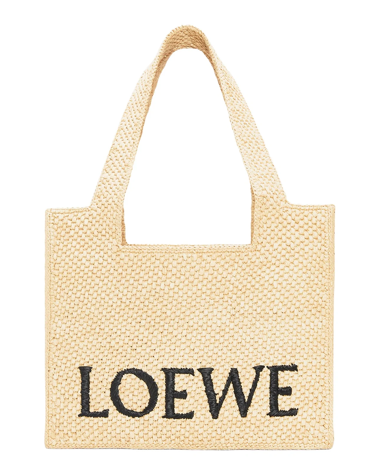 Loewe x Paula's Ibiza Font Logo Medium Tote Bag in Raffia