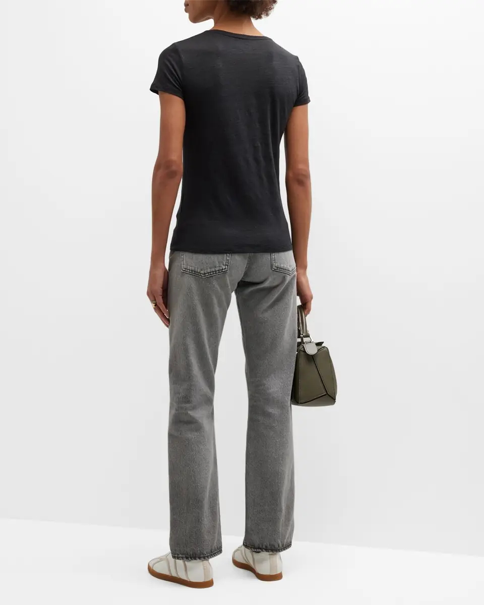 MAJESTIC FILATURES V-Neck Short-Sleeve Stretch Linen T-Shirt | Thumbnail 5