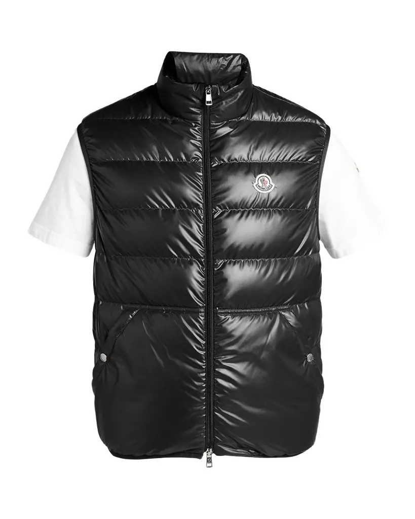 Moncler Men 's Aube Down Nylon Zip Vest | Image 1 Moncler Men 's Aube Down Nylon Zip Vest | Image 1