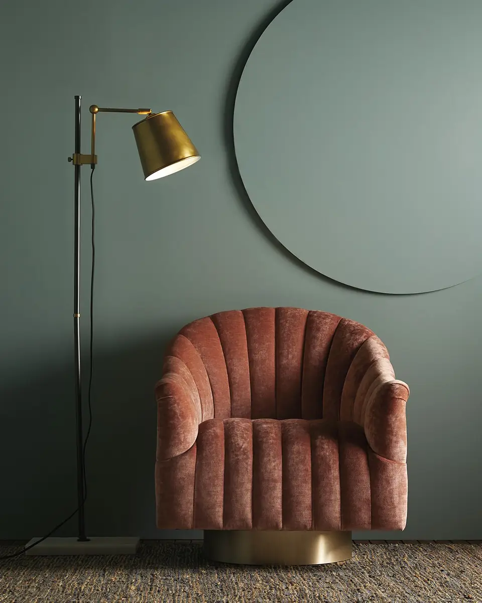 Arteriors Springsteen Velvet Swivel Chair | Thumbnail 4 Arteriors Springsteen Velvet Swivel Chair | Thumbnail 4