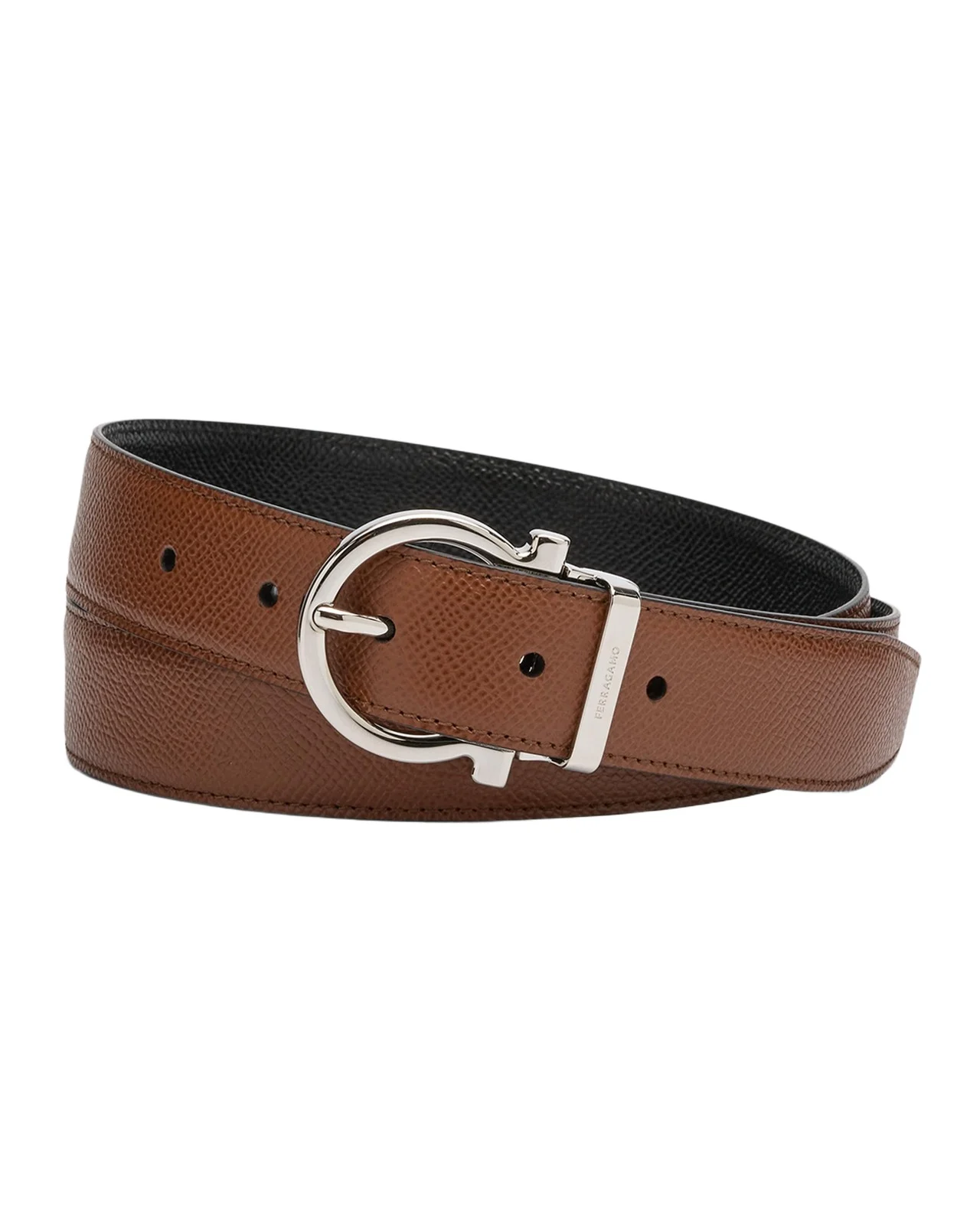 Men's Reversible Leather Gancio-Buckle Belt Men's Reversible Leather Gancio-Buckle Belt