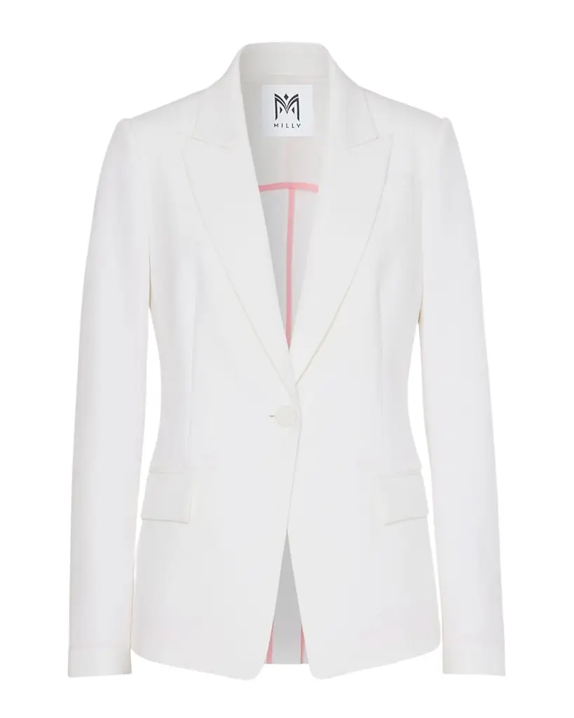 Milly Avery Single-Button Cady Blazer
