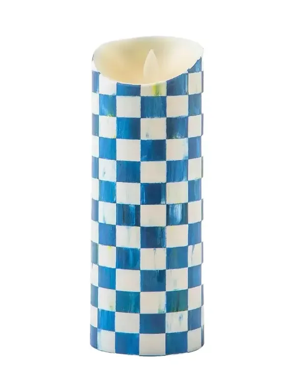 MacKenzie-Childs Royal Check Flicker Pillar Candle