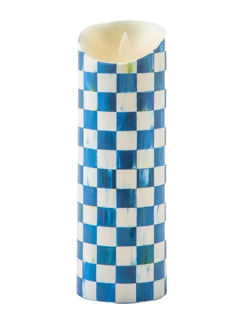MacKenzie-Childs Royal Check Flicker Pillar Candle