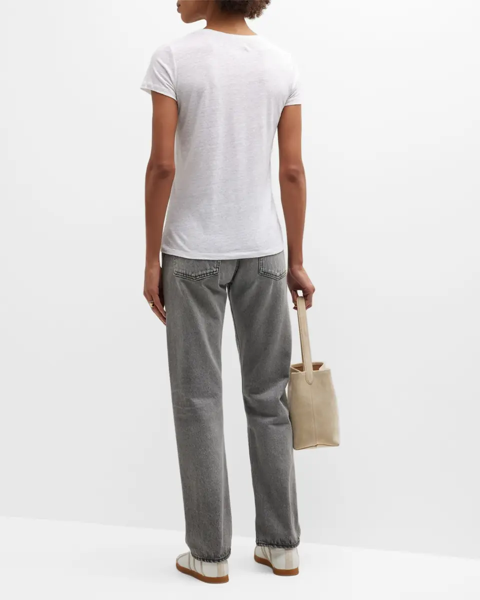 MAJESTIC FILATURES V-Neck Short-Sleeve Stretch Linen T-Shirt | Thumbnail 5