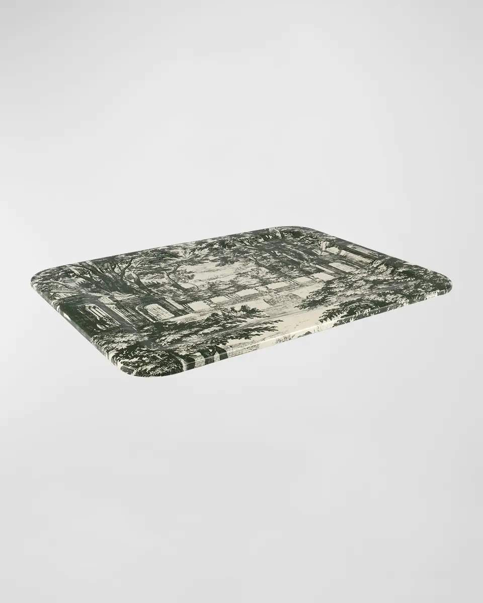 FORNASETTI Tray 48X60cm - Giardino Settecentesco Green Ivory | Thumbnail 2 FORNASETTI Tray 48X60cm - Giardino Settecentesco Green Ivory | Thumbnail 2