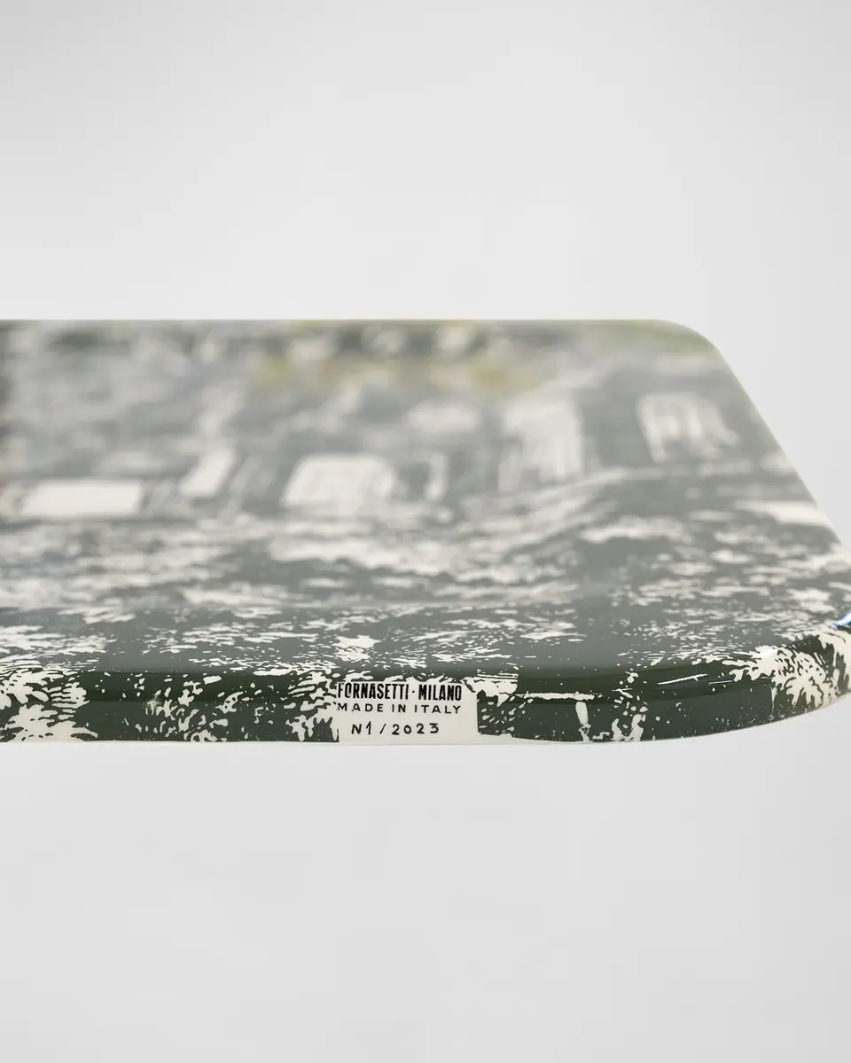 FORNASETTI Tray 48X60cm - Giardino Settecentesco Green Ivory | Thumbnail 3 FORNASETTI Tray 48X60cm - Giardino Settecentesco Green Ivory | Thumbnail 3