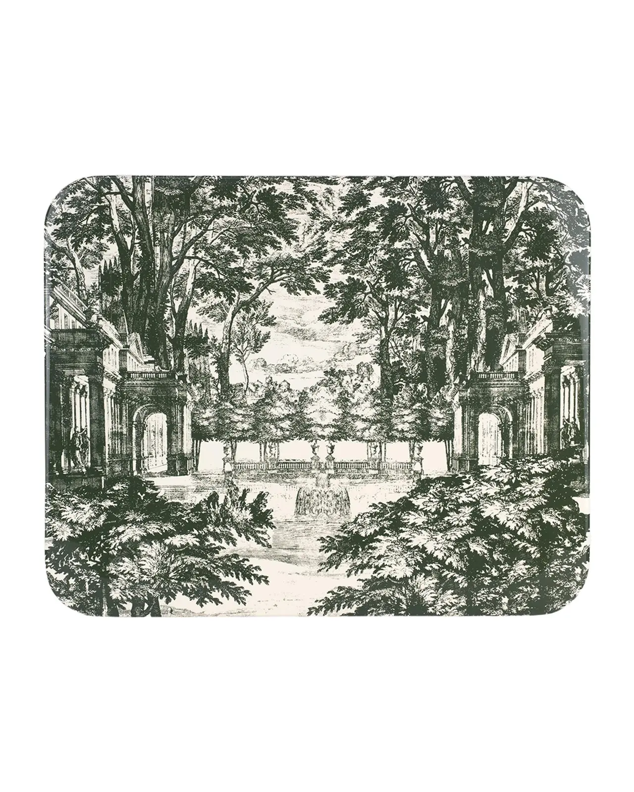 FORNASETTI Tray 48X60cm - Giardino Settecentesco Green Ivory