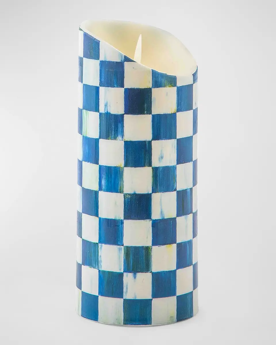 MacKenzie-Childs Royal Check Flickering Pillar Candle | Thumbnail 2 MacKenzie-Childs Royal Check Flickering Pillar Candle | Thumbnail 2