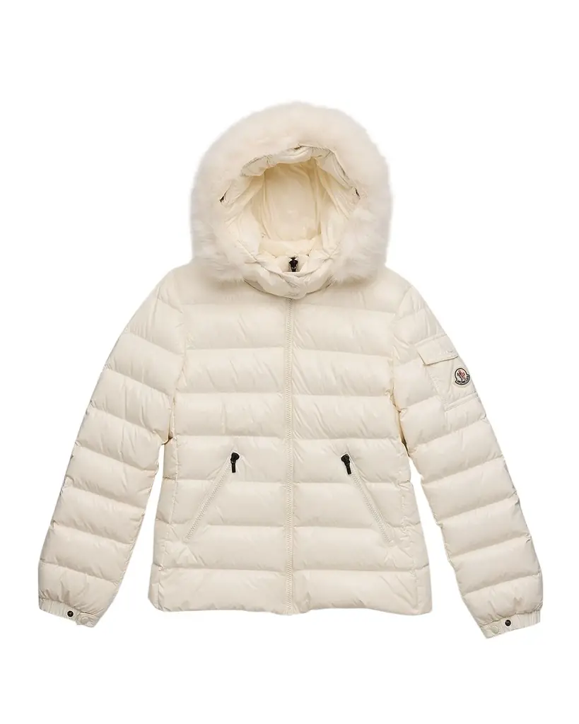 Moncler Kids Bady Faux Fur Quilted Jacket | Image 1 Moncler Kids Bady Faux Fur Quilted Jacket | Image 1