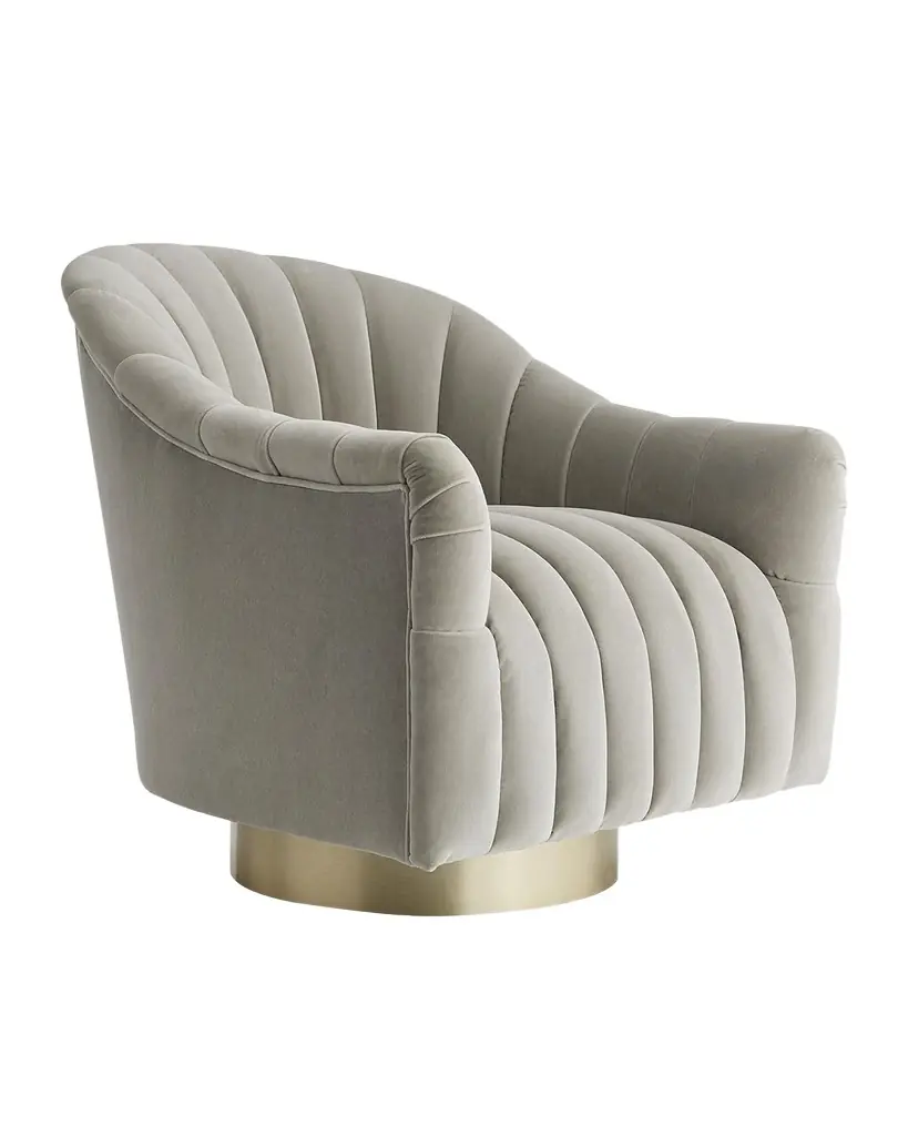 Arteriors Springsteen Velvet Swivel Chair