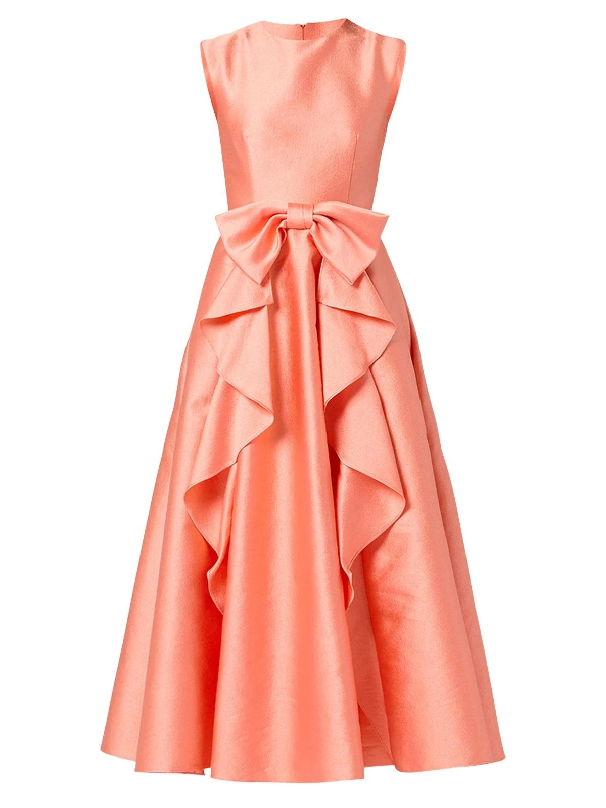 Shoshanna Women's Leo Textured Satin Bow Midi-Dress