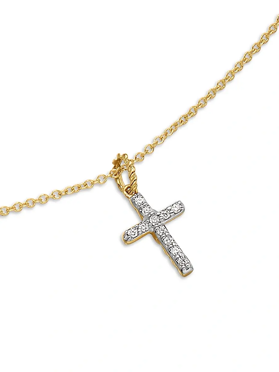 David Yurman Women's Cable Collectibles Cross Necklace in K Gold - Gold | Thumbnail 5