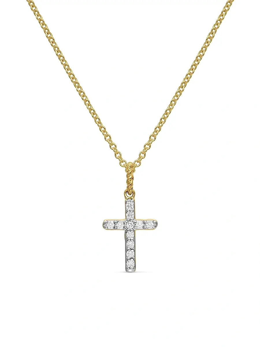 Women's Cable Collectibles Cross Necklace in K Gold - Gold Women's Cable Collectibles Cross Necklace in K Gold - Gold