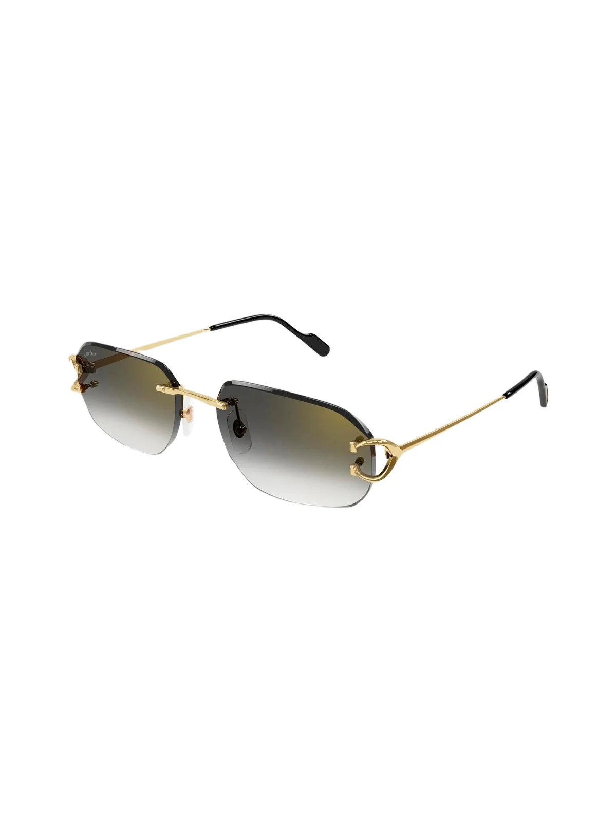 Cartier Women's C Decor 58MM 24K-Gold-Plated Metal Rimless Pilot Sunglasses