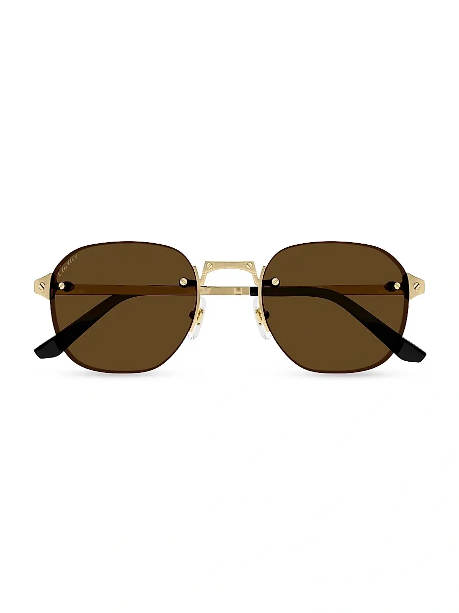 Cartier Men's Santos Classic 53MM Round Sunglasses | Thumbnail 2 Cartier Men's Santos Classic 53MM Round Sunglasses | Thumbnail 2