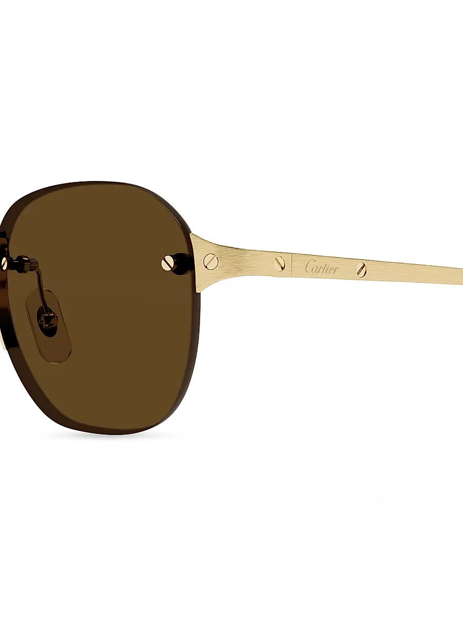 Cartier Men's Santos Classic 53MM Round Sunglasses | Thumbnail 3 Cartier Men's Santos Classic 53MM Round Sunglasses | Thumbnail 3