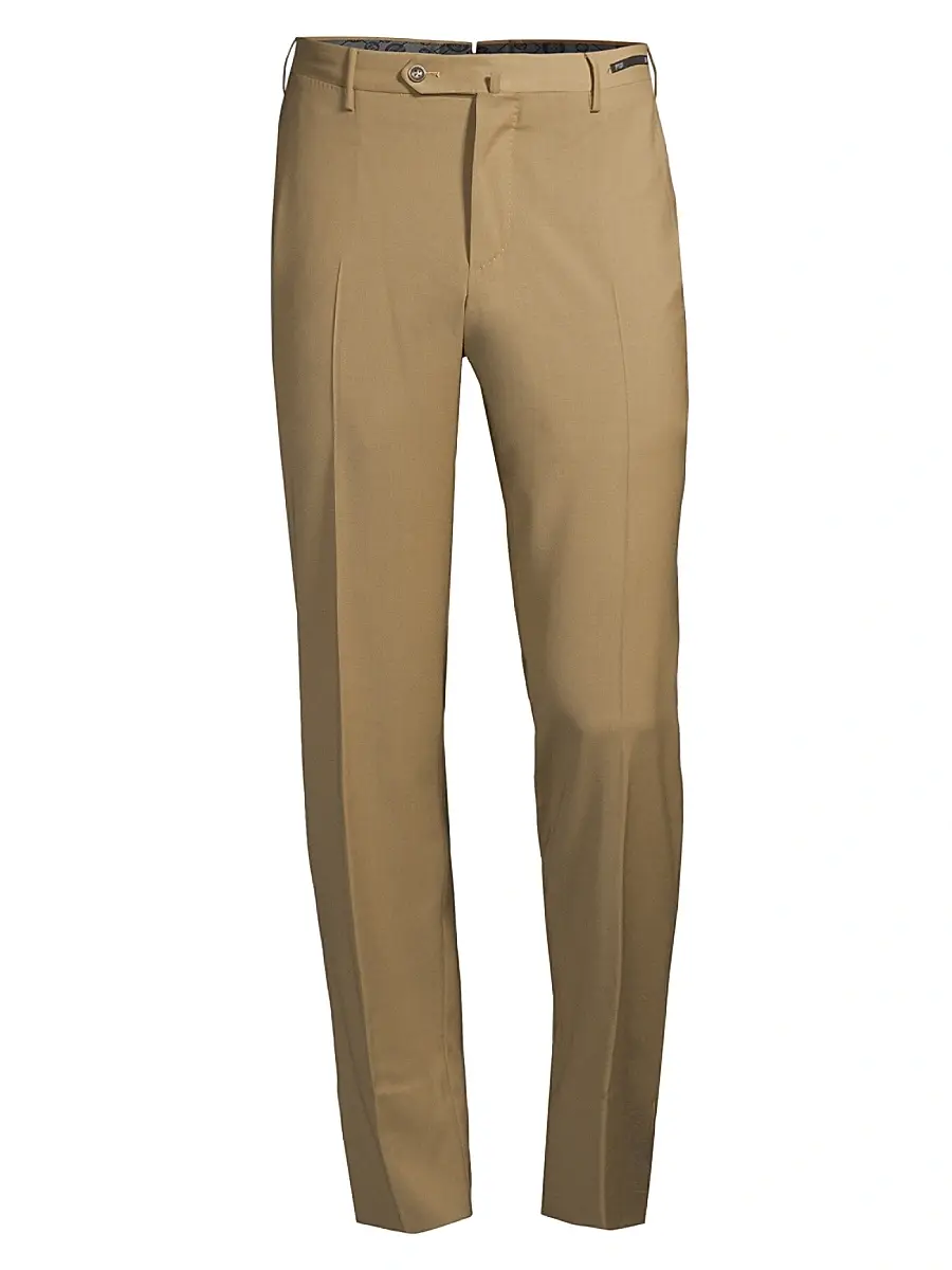 PT Torino Men's Traveller Slim-Fit Performance Wool Trousers - Tan - Size 42 | Image 1 PT Torino Men's Traveller Slim-Fit Performance Wool Trousers - Tan - Size 42 | Image 1