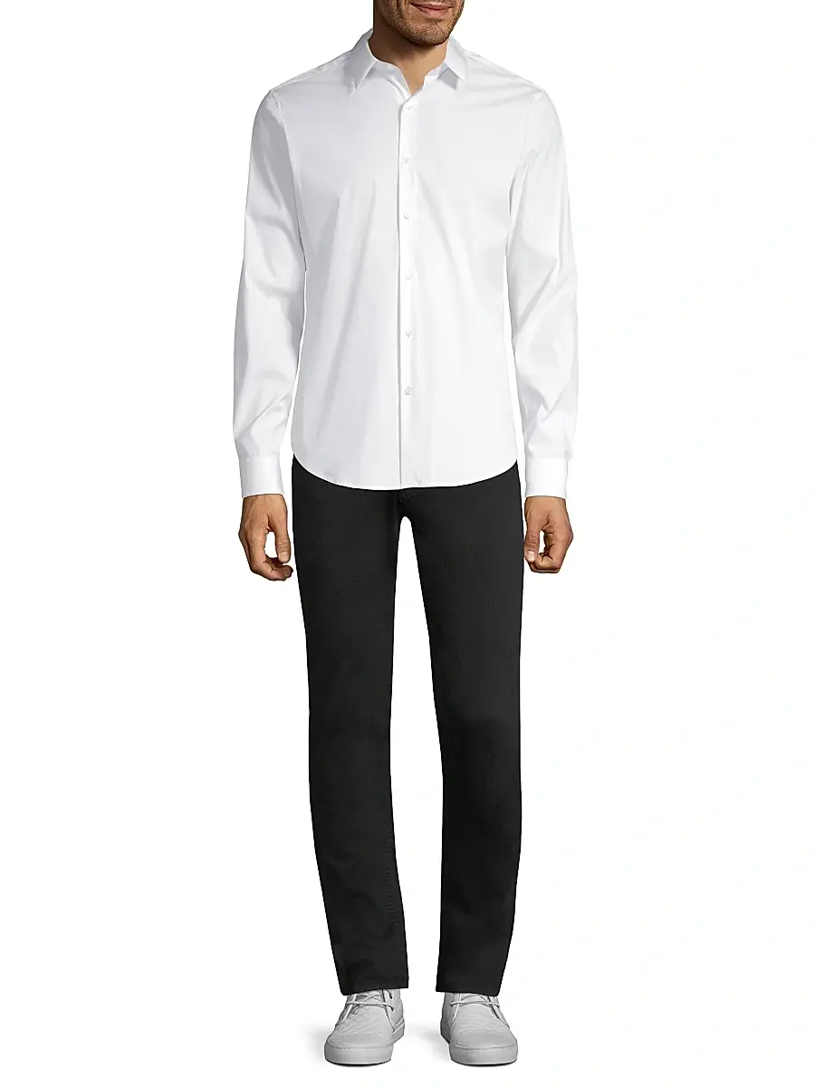 Theory Men's Sylvain Wealth Poplin Long-Sleeve Shirt | Thumbnail 2 Theory Men's Sylvain Wealth Poplin Long-Sleeve Shirt | Thumbnail 2