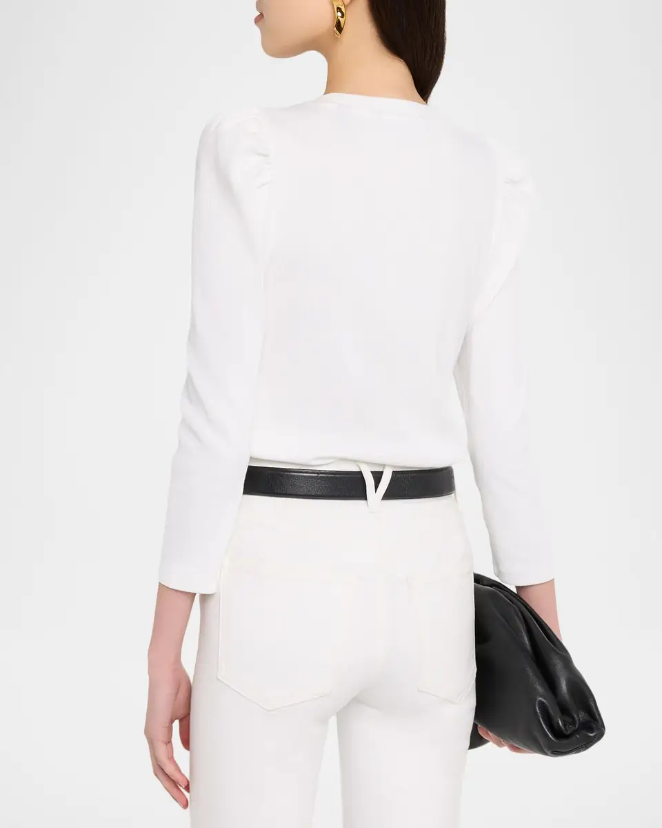 Veronica Beard Britney Puff-Sleeve Cotton Top | Thumbnail 2 Veronica Beard Britney Puff-Sleeve Cotton Top | Thumbnail 2