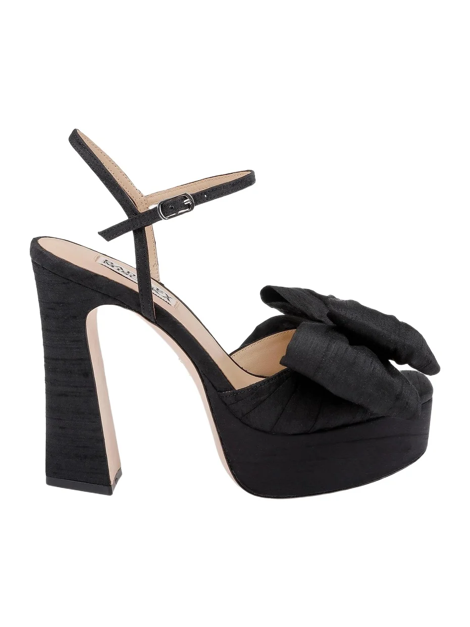 BADGLEY MISCHKA Women's Oliva 85MM Silk Bow Sandals