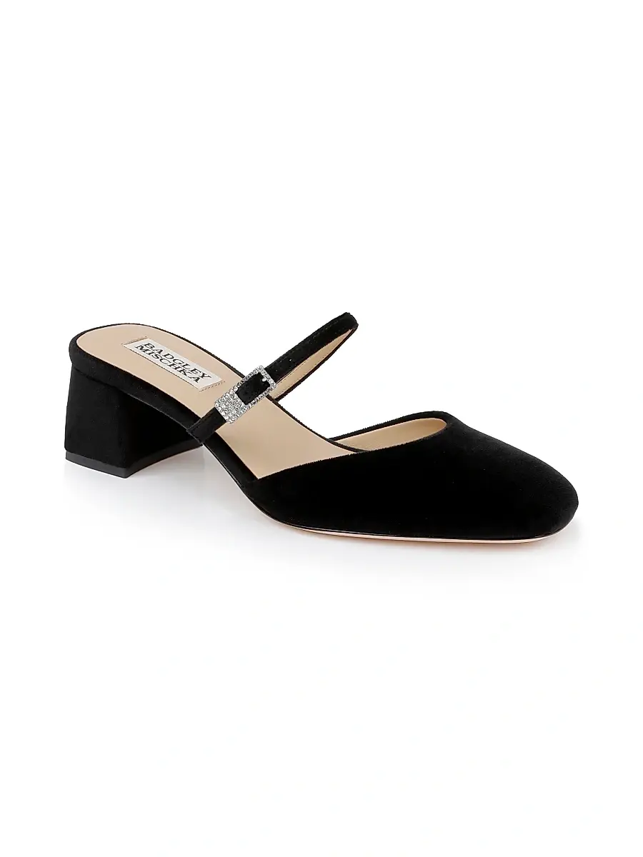 BADGLEY MISCHKA Women's Valarie 50MM Velvet Pumps | Thumbnail 2