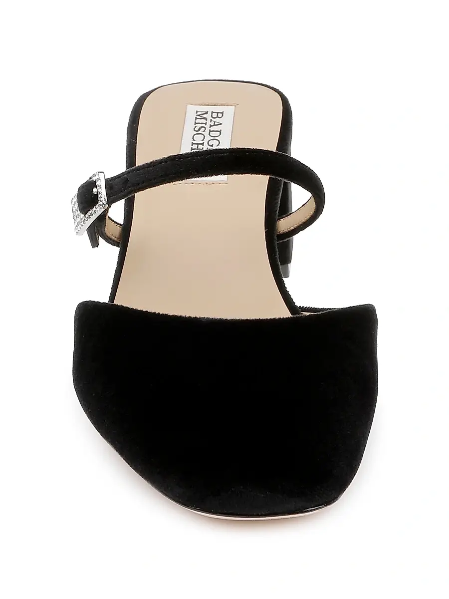 BADGLEY MISCHKA Women's Valarie 50MM Velvet Pumps | Thumbnail 4