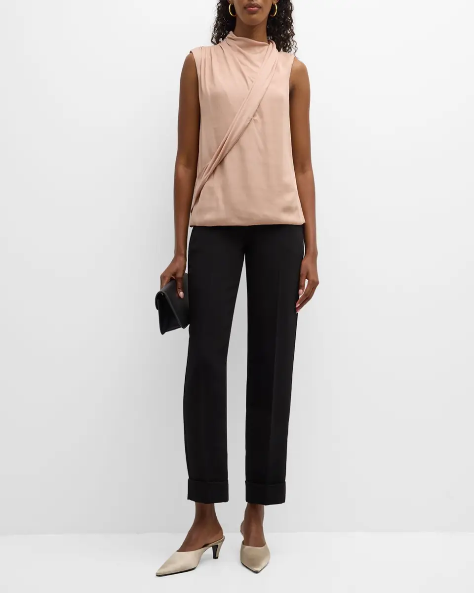 Giorgio Armani Silk Cross-Front Blouse | Thumbnail 2 Giorgio Armani Silk Cross-Front Blouse | Thumbnail 2