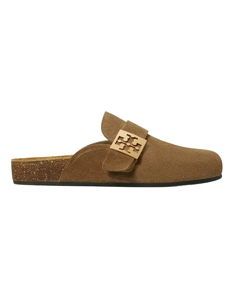 Tory Burch Mellow Suede Buckle Slide Mules | Image 1 Tory Burch Mellow Suede Buckle Slide Mules | Image 1
