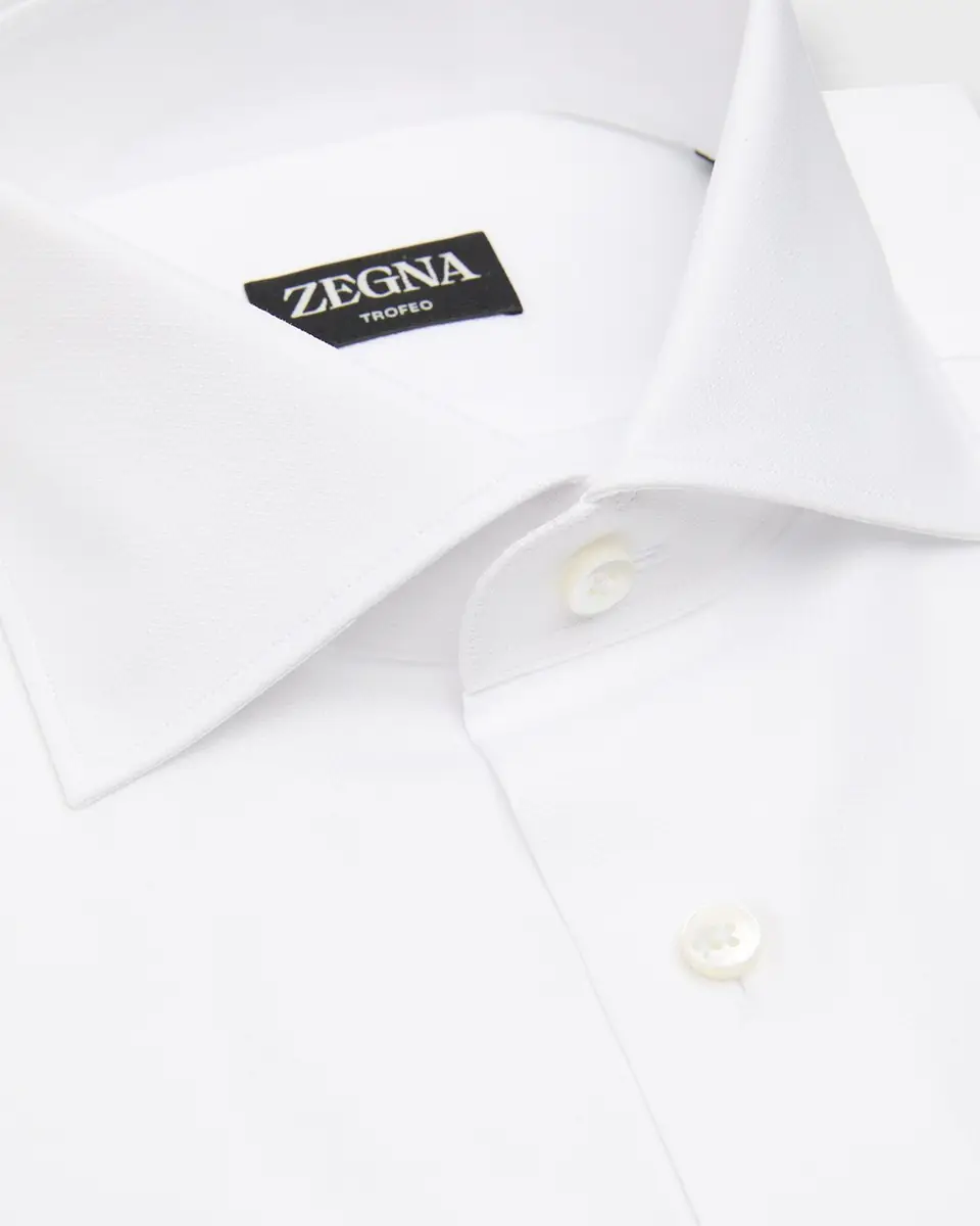 ZEGNA Men's Micro-Textured Cotton Dress Shirt | Thumbnail 2 ZEGNA Men's Micro-Textured Cotton Dress Shirt | Thumbnail 2